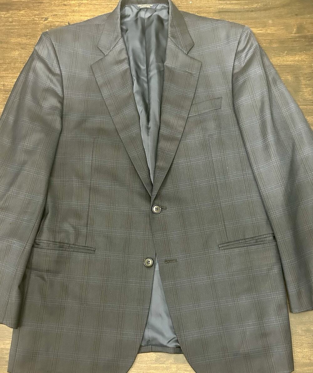 Brooks Brothers Wool / Silk Full Canvas Mens 40R Blue Plaid Madison Wool Jacket